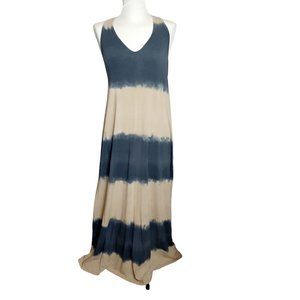 Splendid Women's Blue And Tan Halter Style Maxi Dress Size Large